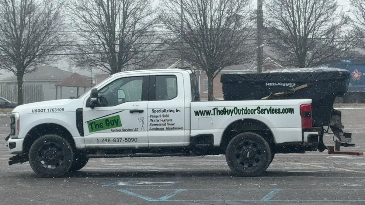 Ice management and de-icing on a commercial sidewalk