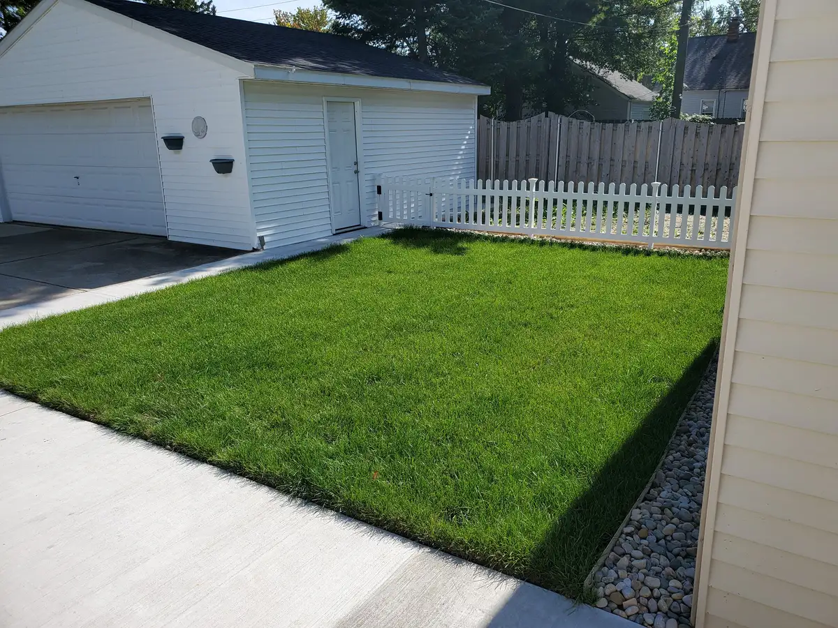 Finished sod installation with lush green lawn in Metro Detroit