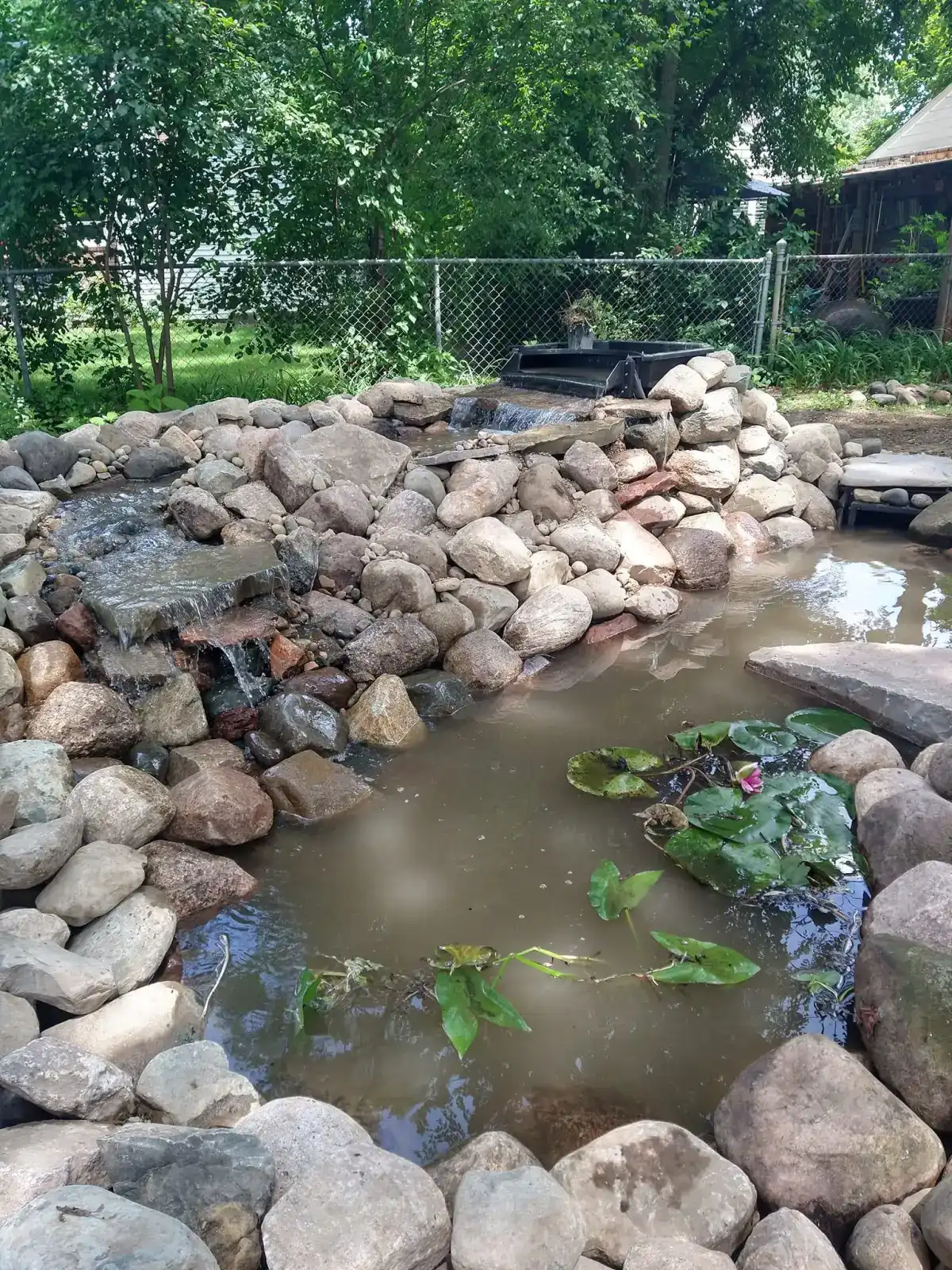 Water feature and pond installation in Bloomfield Hills, MI